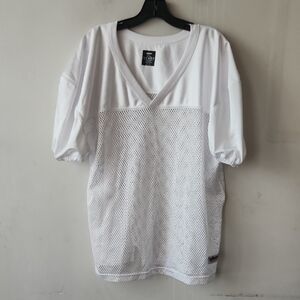 White Mesh Short Sleeve Tee New Without Tag